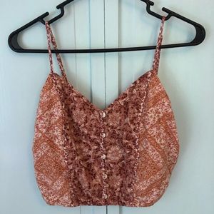 american eagle pink floral tank